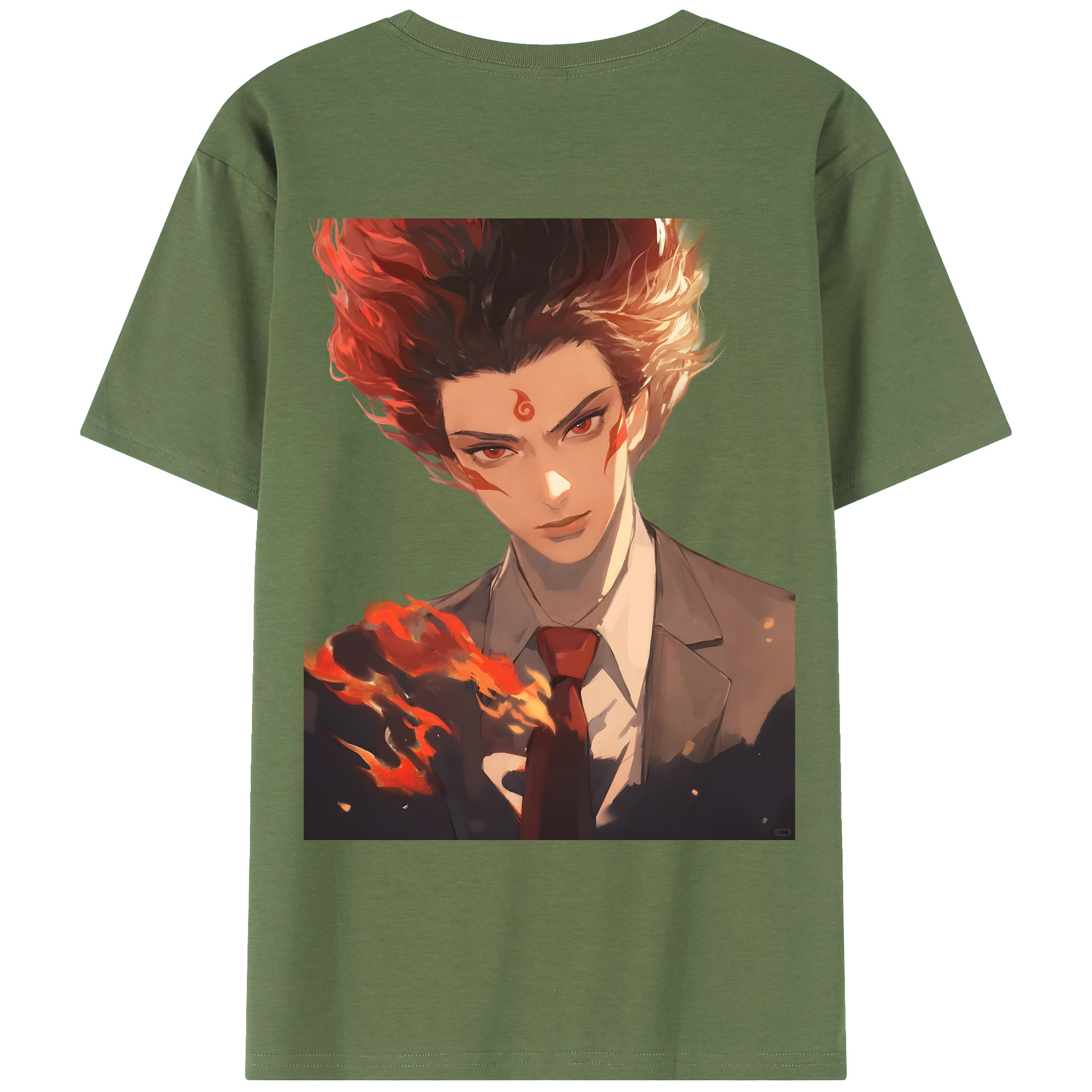 （画像用） Ne Zha 2 ナタ 魔童の大暴れ 綿100％ メンズ半袖Tシャツ（バックプリント） 通気性